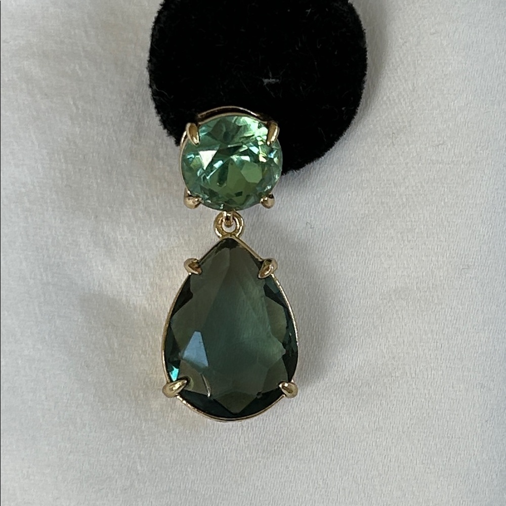 Banana Republic Green Double Stone Drop Earrings
